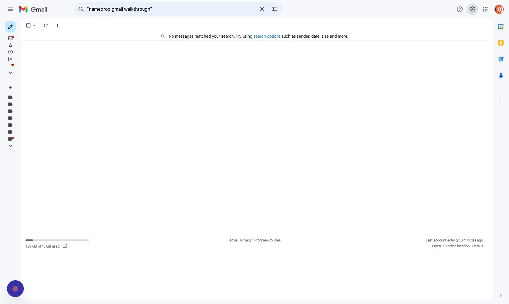 Gmail settings gear icon highlighted in the top-right toolbar